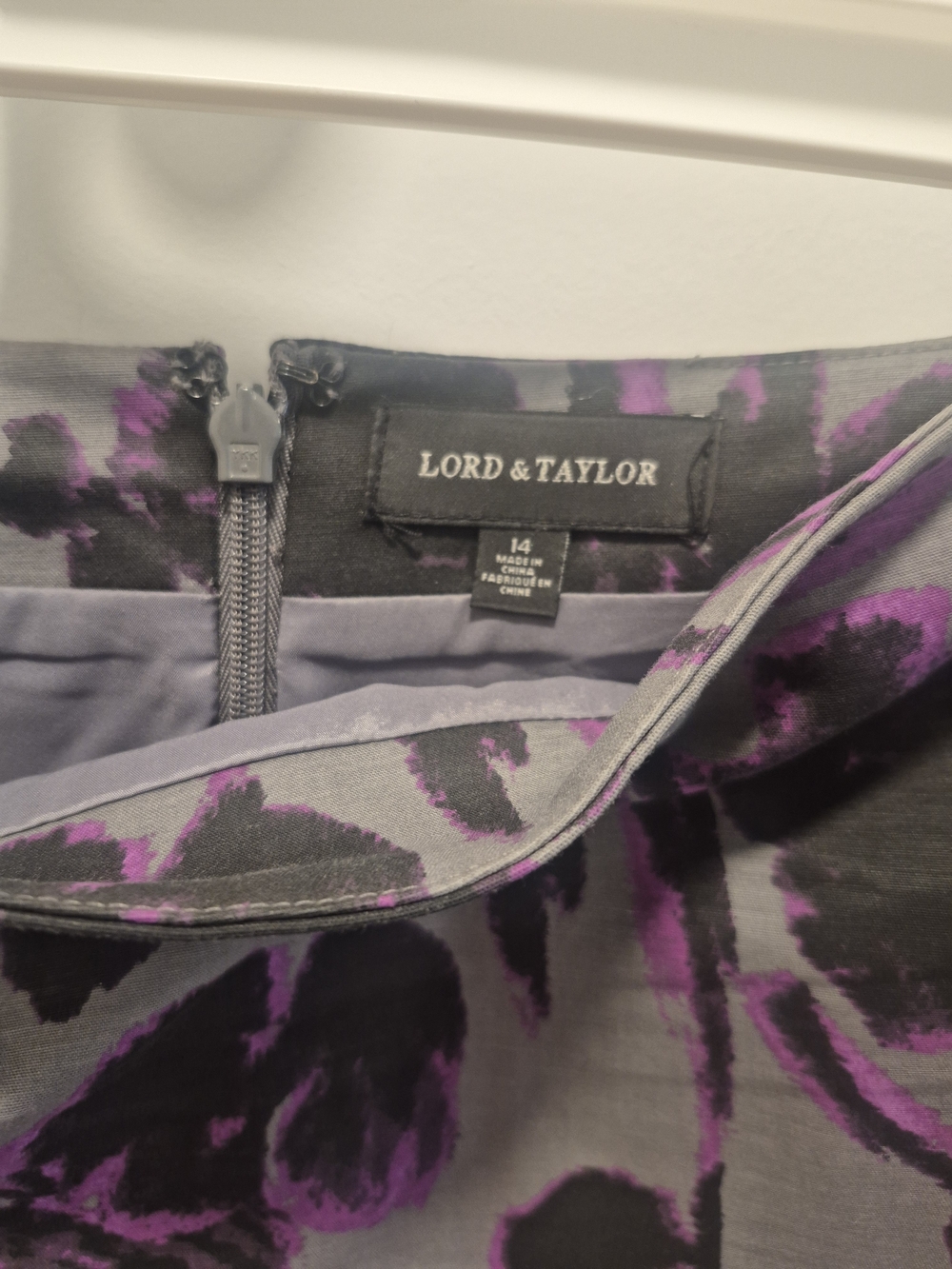 Lord & Taylor Pencil Skirt with Black and Purple Floral Print - Picture 2 of 4